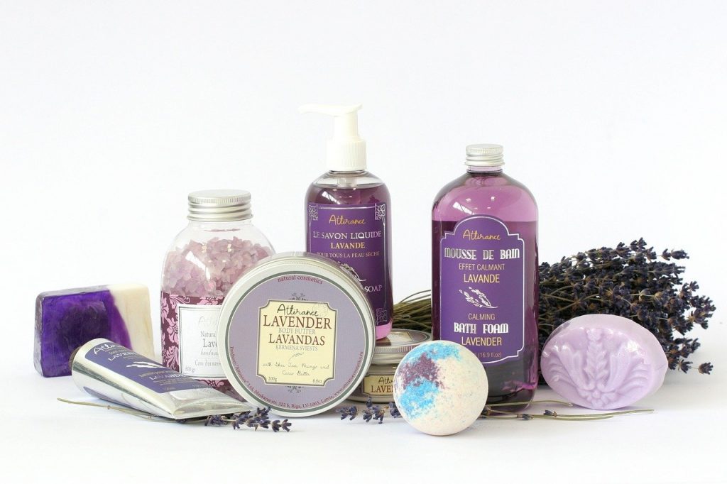 lavender products, soap, body